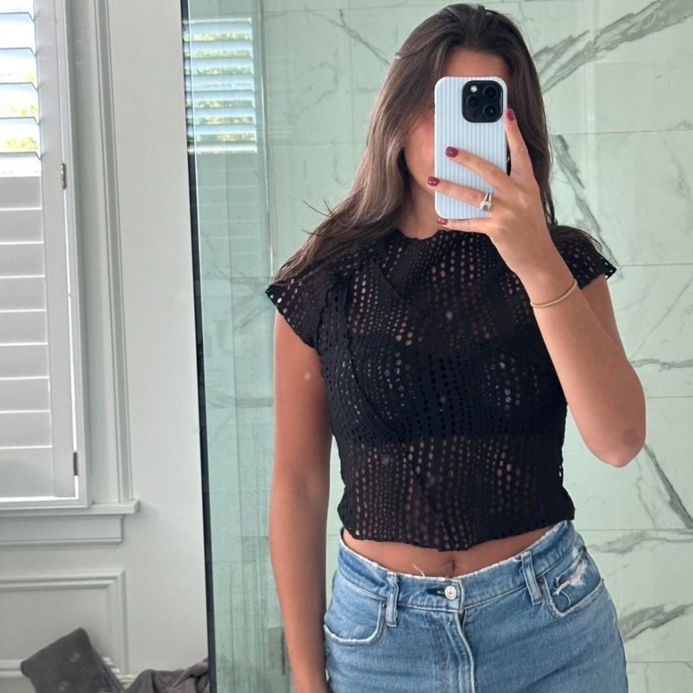 H&M Black Lace Crop Top